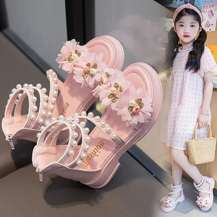 Girls Soft Bottom Toe-Open Shoes