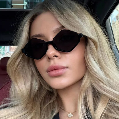 Diamond Half-Frame Polygonal Personalized Sunglasses