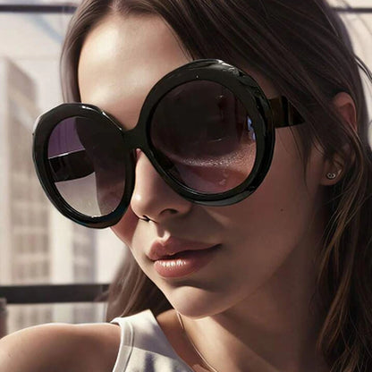 Retro Big Round Frame Sunglasses