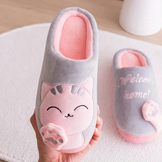 Cartoon Cat Soft Cotton Slippers