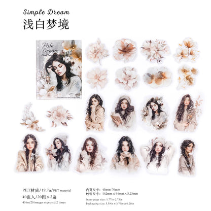40pcs/pack PET Ins Stickers Diary Life Combo Kit
