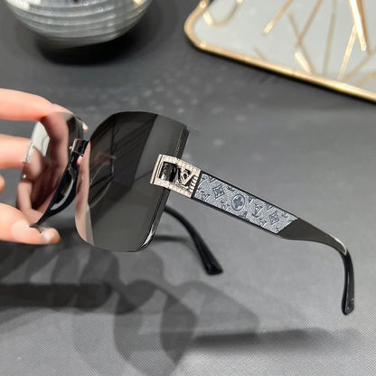 Polarized Square Vintage Leather Sunglasses