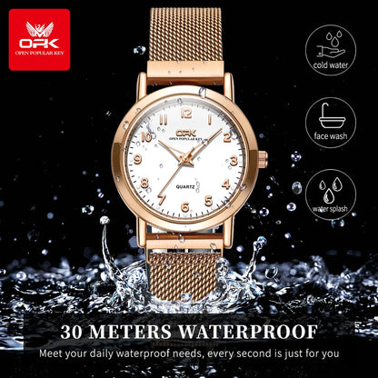 Original Quartz Stainless Steel Mesh Strap Waterproof Watch