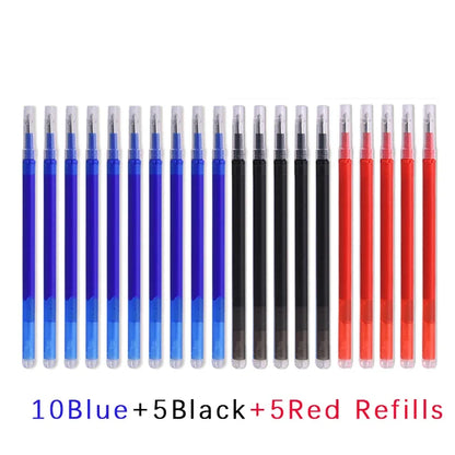 Pilot Erasable Gel Pen Magic Blue Black Red Ink 0.5mm Erasable Refill