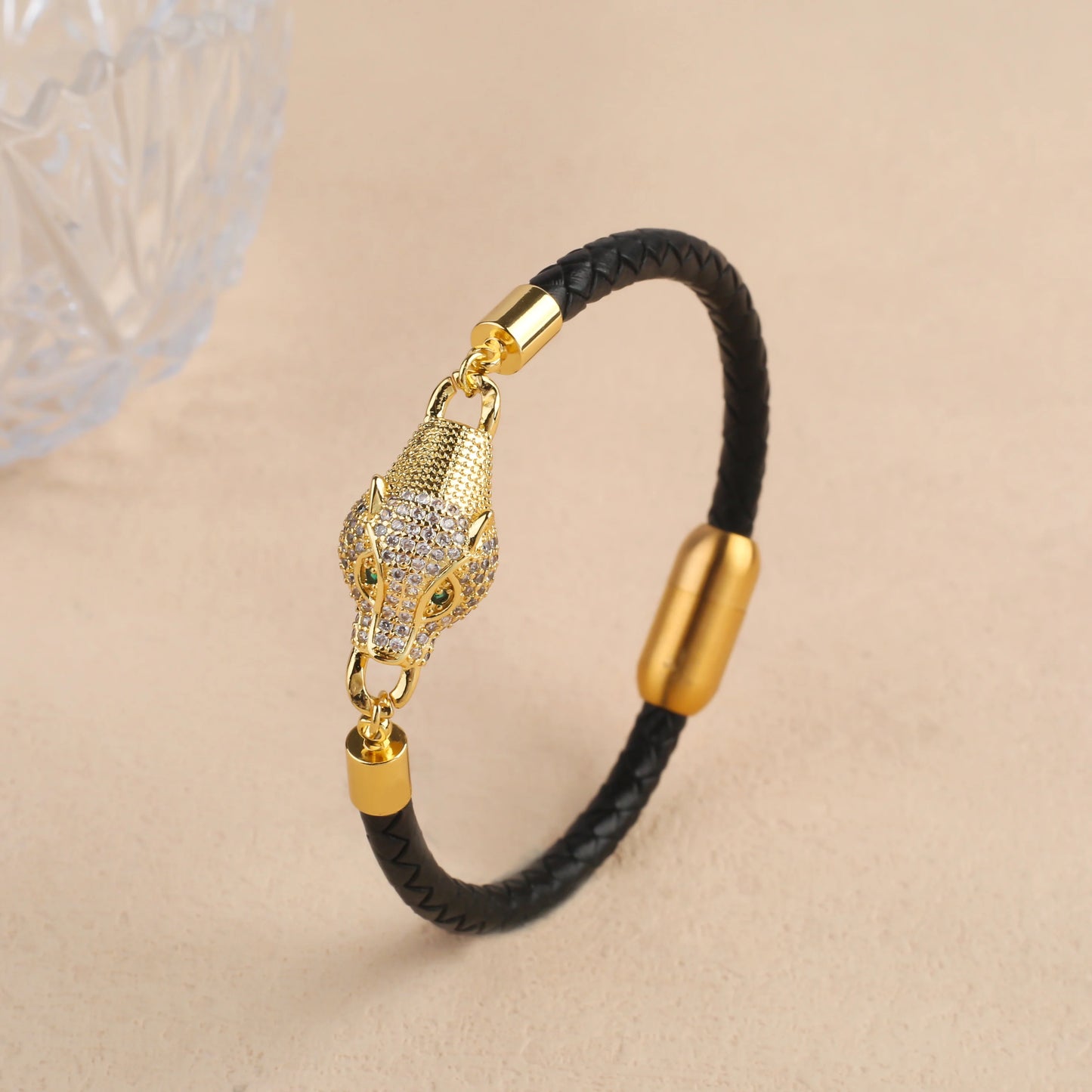 DANA Bully Animal Style Leopard Leather Rope Bracelet
