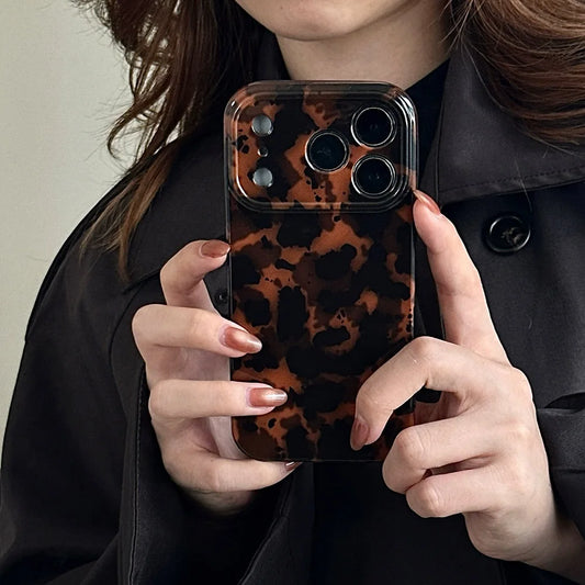 Leopard Print Tpu Gloss Phone Case For iPhone Cover