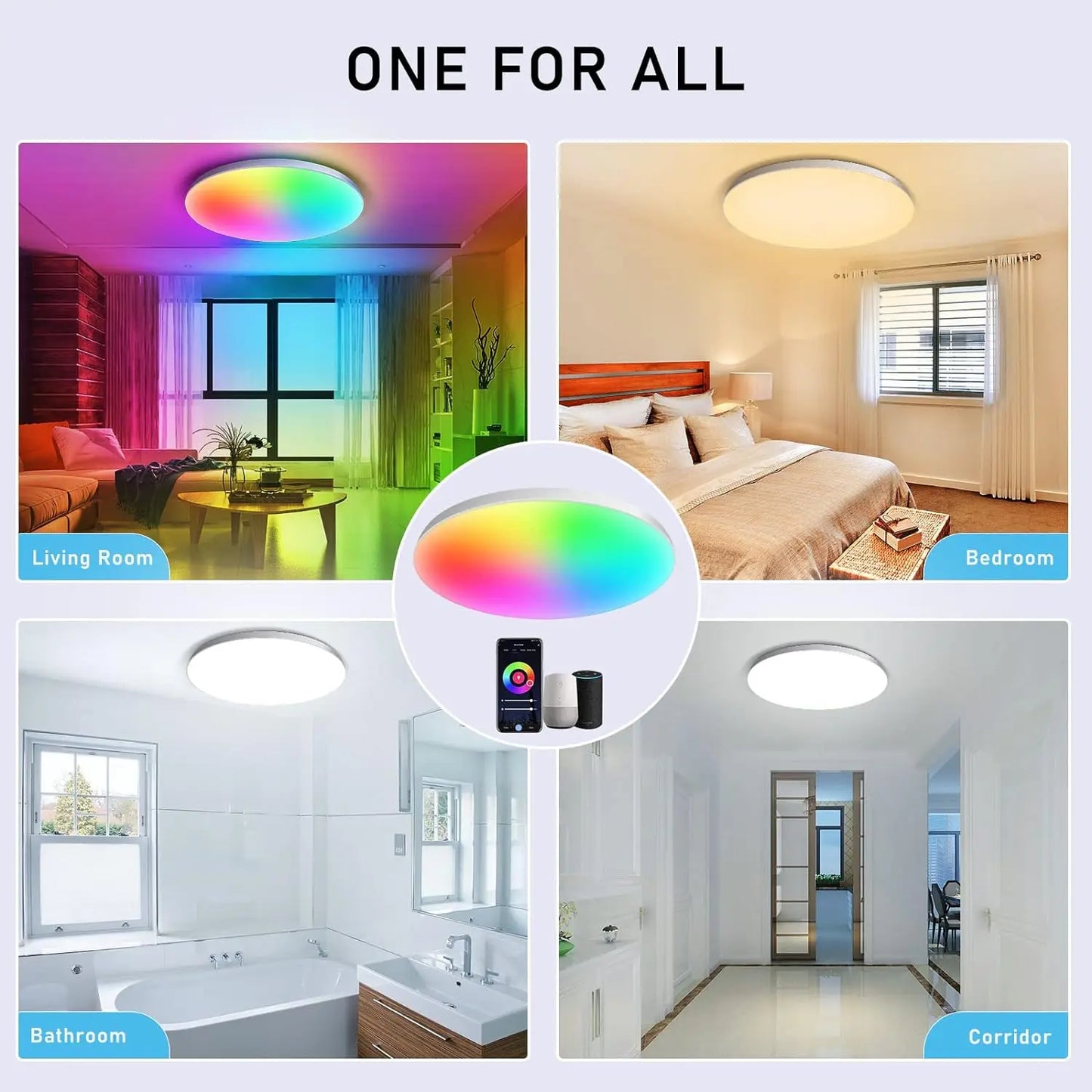 Smart LED Ceiling Lamp WiFi Room Decor