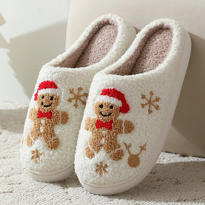 Christmas Cute Gingerbread Winter Warm Slippers