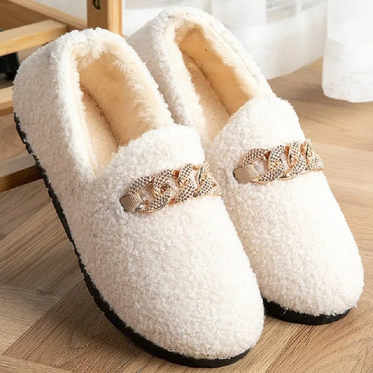 Warm Short Plush Lining House Slippers