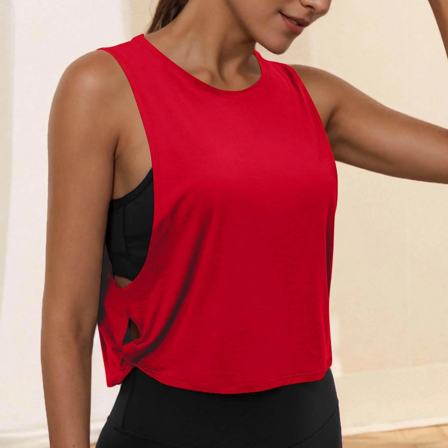 Sleeveless Yoga Tops Athletic Vest Workout Cool T-Shirt