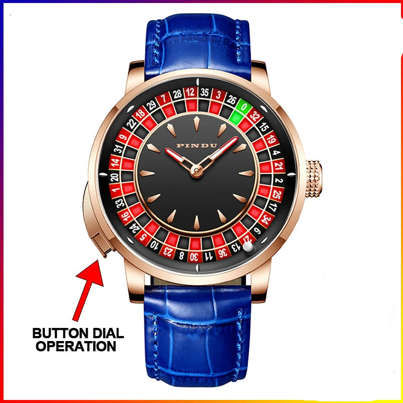 Russian Roulette Game 46MM Mechanical Sapphire Mirror Diamond Dial Watch