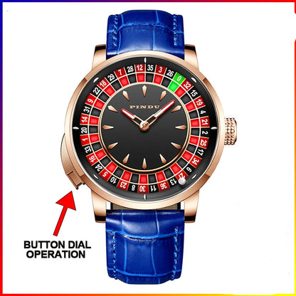 Russian Roulette Game 46MM Mechanical Sapphire Mirror Diamond Dial Watch