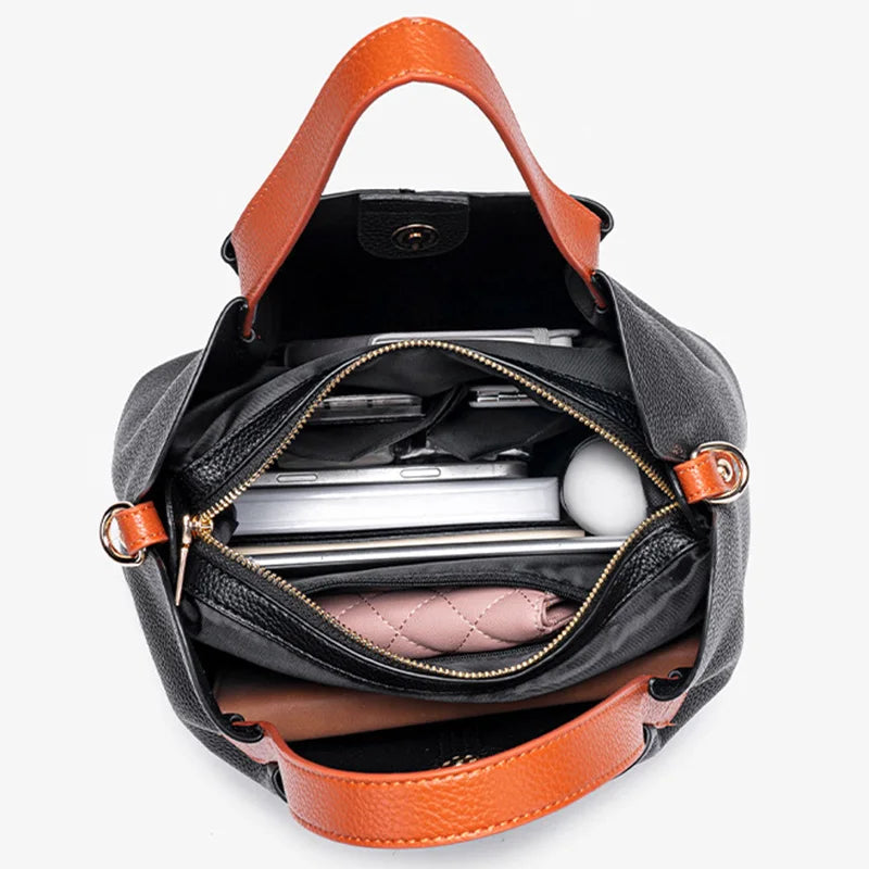 Leather Luxury Shoulder Bag Soft Handbags Large Capacity Crossbody Bags