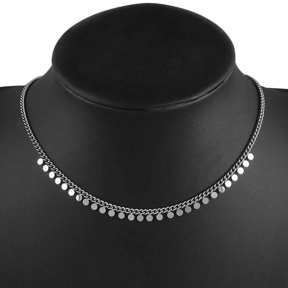 316L Stainless Steel Round Tassel Pendant Necklace