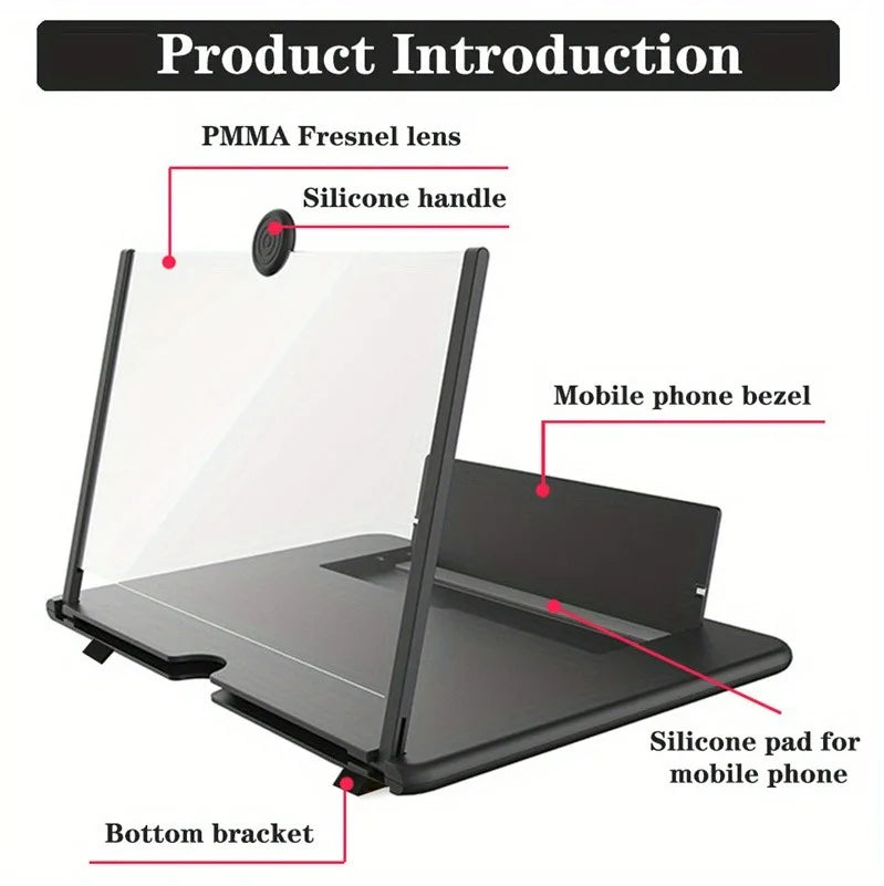 Universal 10/12 inch HD Mobile Phone Screen Amplifier Anti-Blue Light Eye Protection