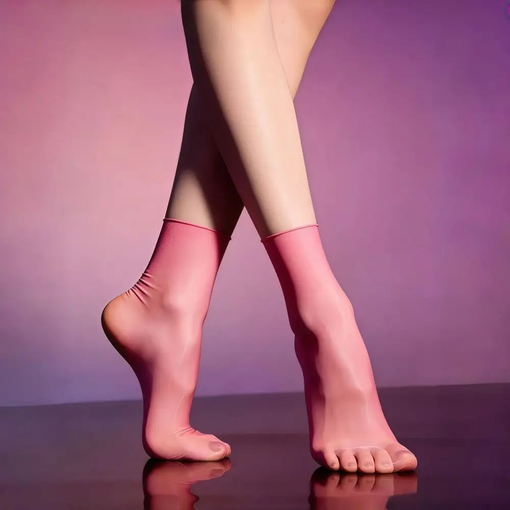 High Elastic Satin Shiny Oil Glossy Stretchy Socks