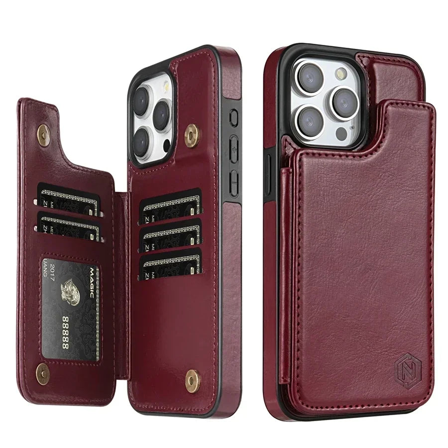 Wallet Layer Protect Magnetic Flip Leather Case Cover
