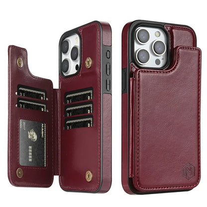 Wallet Layer Protect Magnetic Flip Leather Case Cover