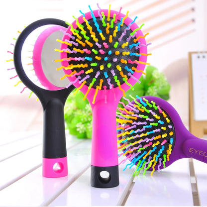Hair Comb Professional Rainbow Comb With Mirror Styling Tools