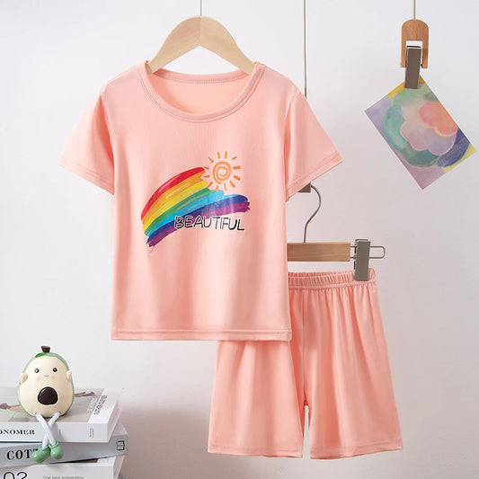 Children Lovely Pink Rabbit Coat Set