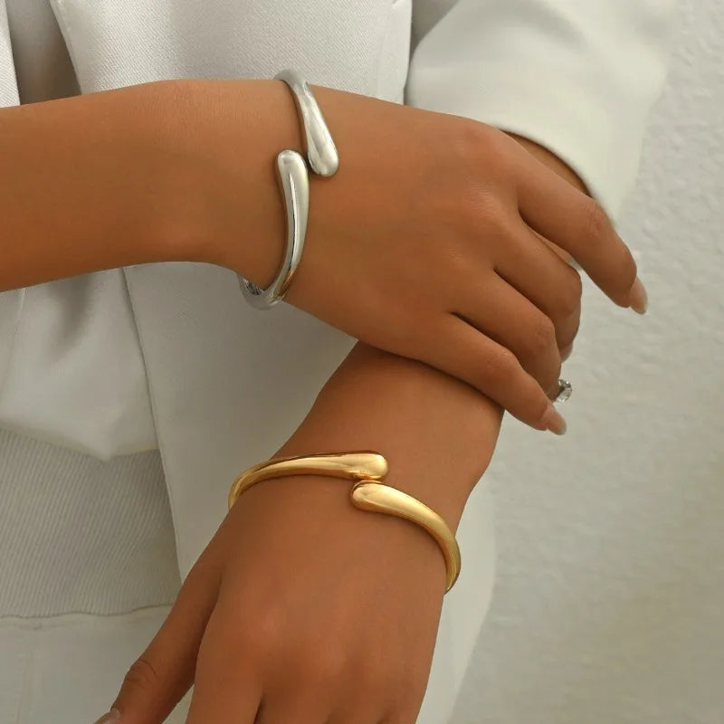 Irregular Bangle Chunky Waterdrop Open Bracelet