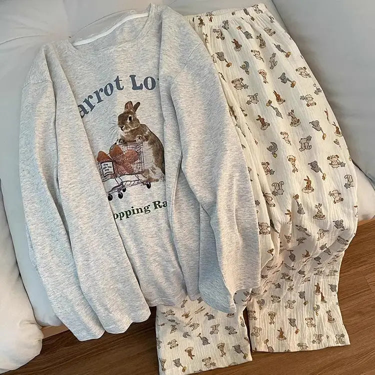 Korean Sweet Loose Pajamas Homewear Set
