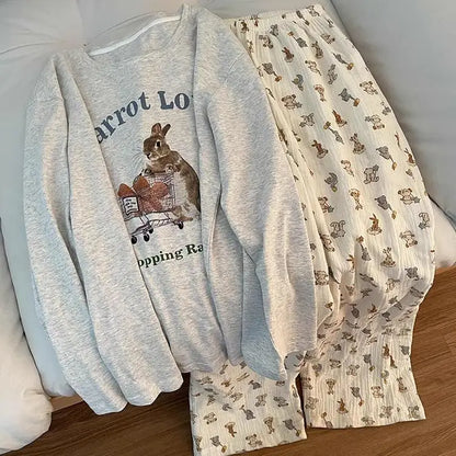 Korean Sweet Loose Pajamas Homewear Set
