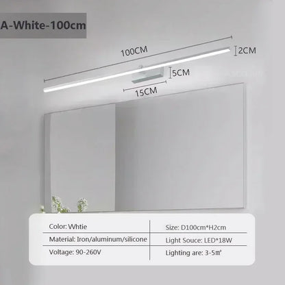 LED Wall Lamp Mirror Decor Lighting 60/80/100cm Long Strip Light