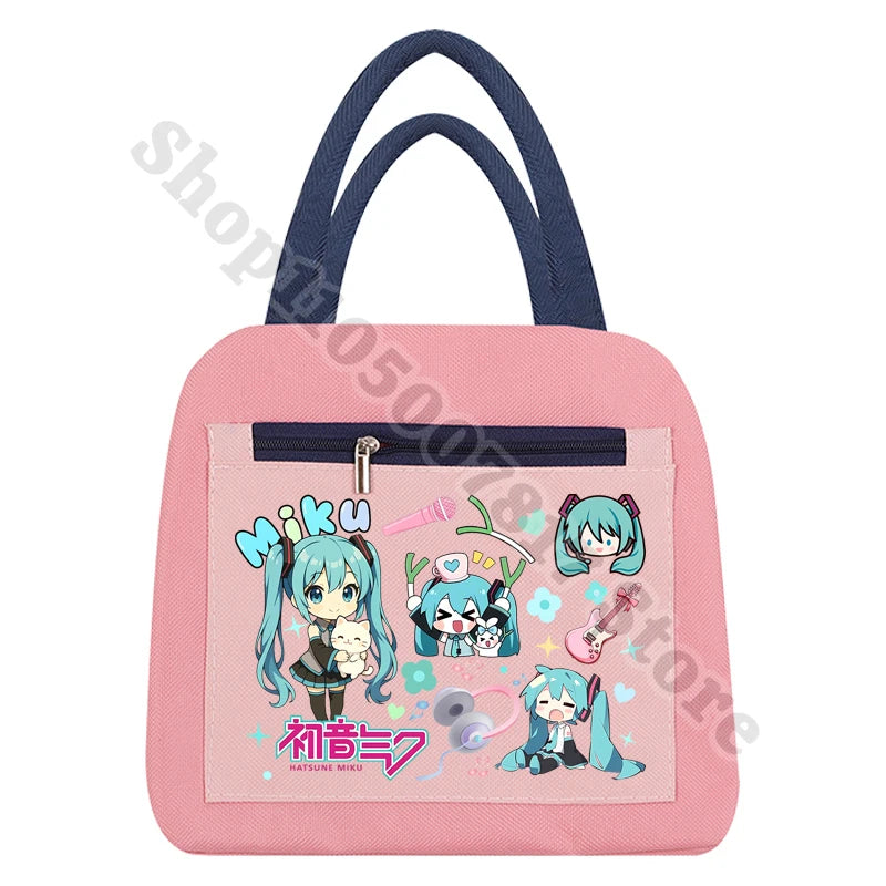 Girl Cartoon Printed Lunch Tote Casual Storage