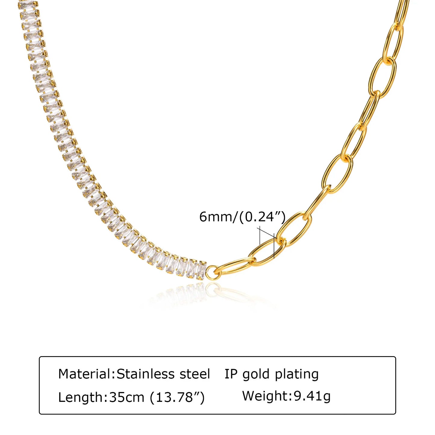 Chunky Gold Stainless Steel Jewelry Necklace