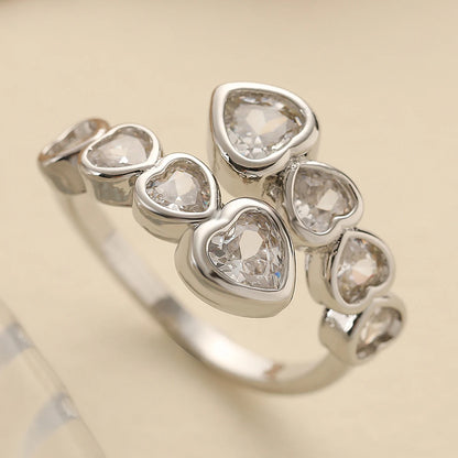Gold Geometric Copper AAA+ Cubic Zirconia Ring