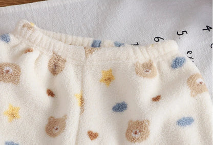 Fleece Homewear Suit 1-8Y Korean Thickened Warm Sets