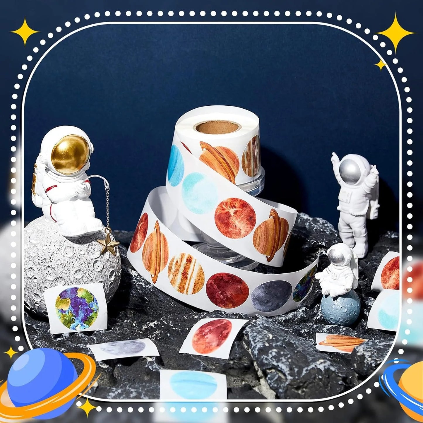 100-500pcs Reward Stickers Space Planet Label Diaries Sticker