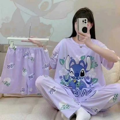Three-piece Cartoon Pajamas Set