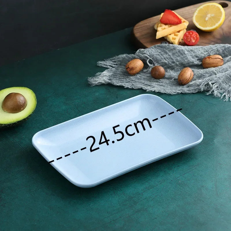 Creative Wheat Straw Rectangular Plate
