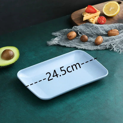Creative Wheat Straw Rectangular Plate