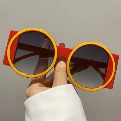Round Double Color Beach Retro Trend Sunglasses