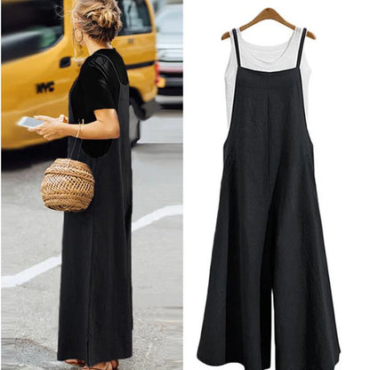 Straps Jumpsuit Summer Wide Leg Pants