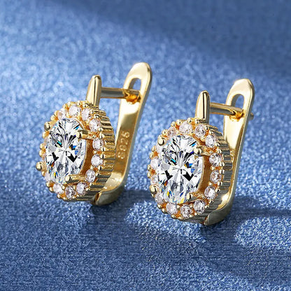 925 Silver Needle Princess Crystal Square Zircon Drop Earrings