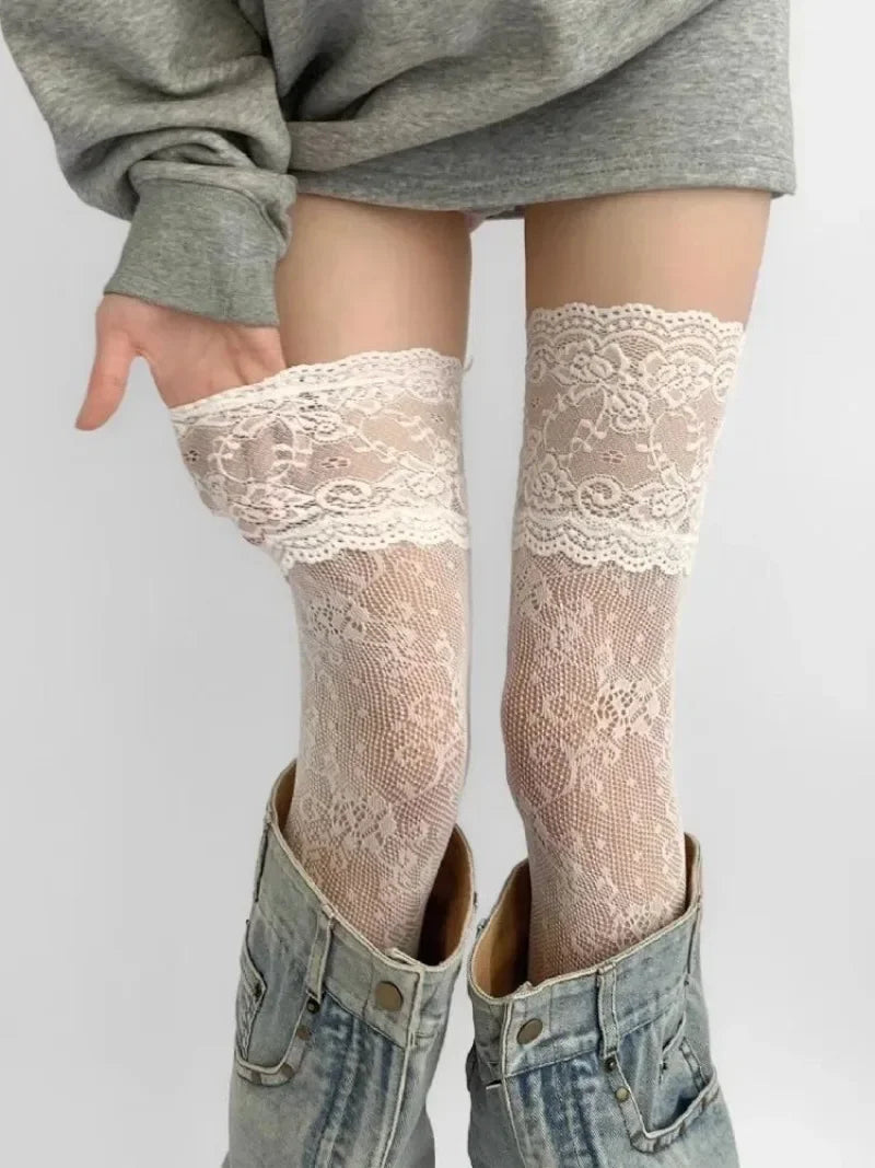 Sexy Lace Floral Fishnet Stockings Socks