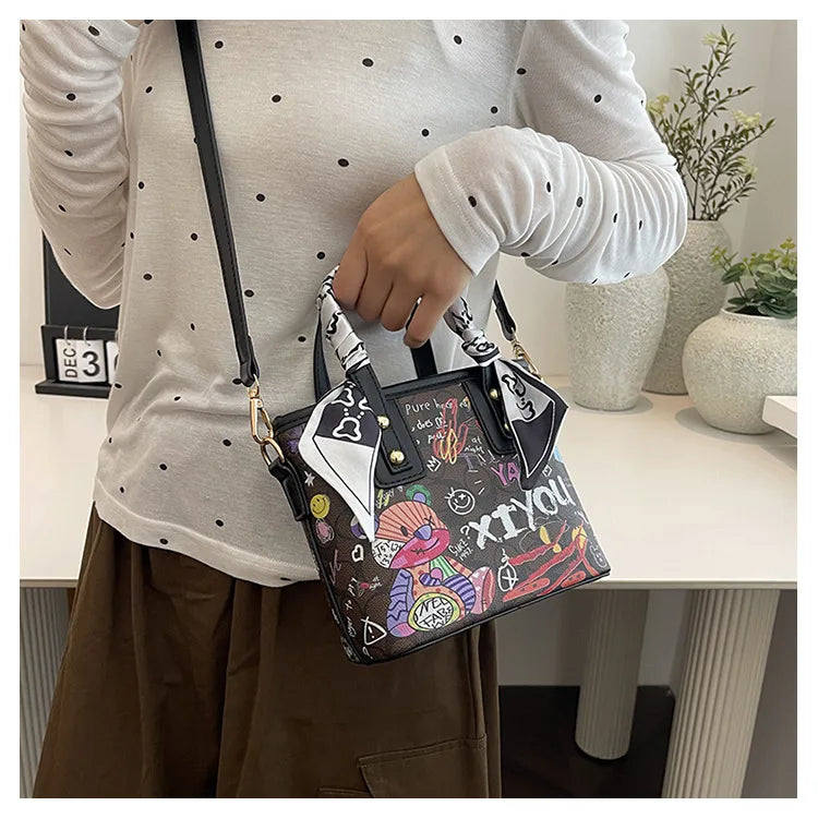 Painted Graffiti Artistic Crossbody Adjustable Shoulder Strap Bag
