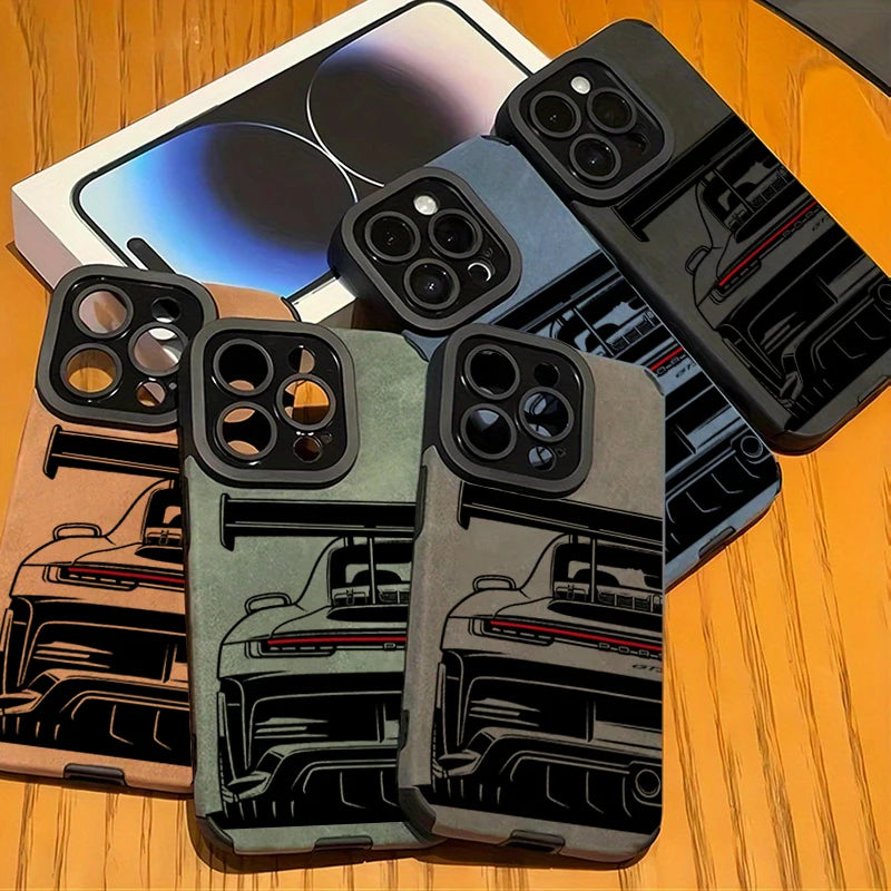 Cool Sports Car Phone Case For iPhone 18 Pro Max Faux Leather Cover