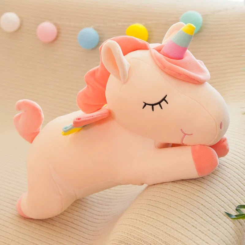 Cute Pony Plush Toy Rainbow Angel Unicorn Girl Heart Plush Doll