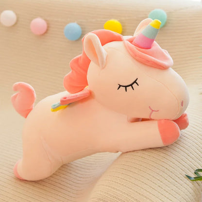 Cute Pony Plush Toy Rainbow Angel Unicorn Girl Heart Plush Doll