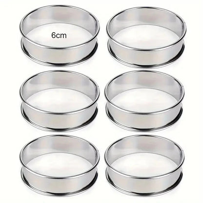 6PCS Stainless Steel Mousse Cake Mold