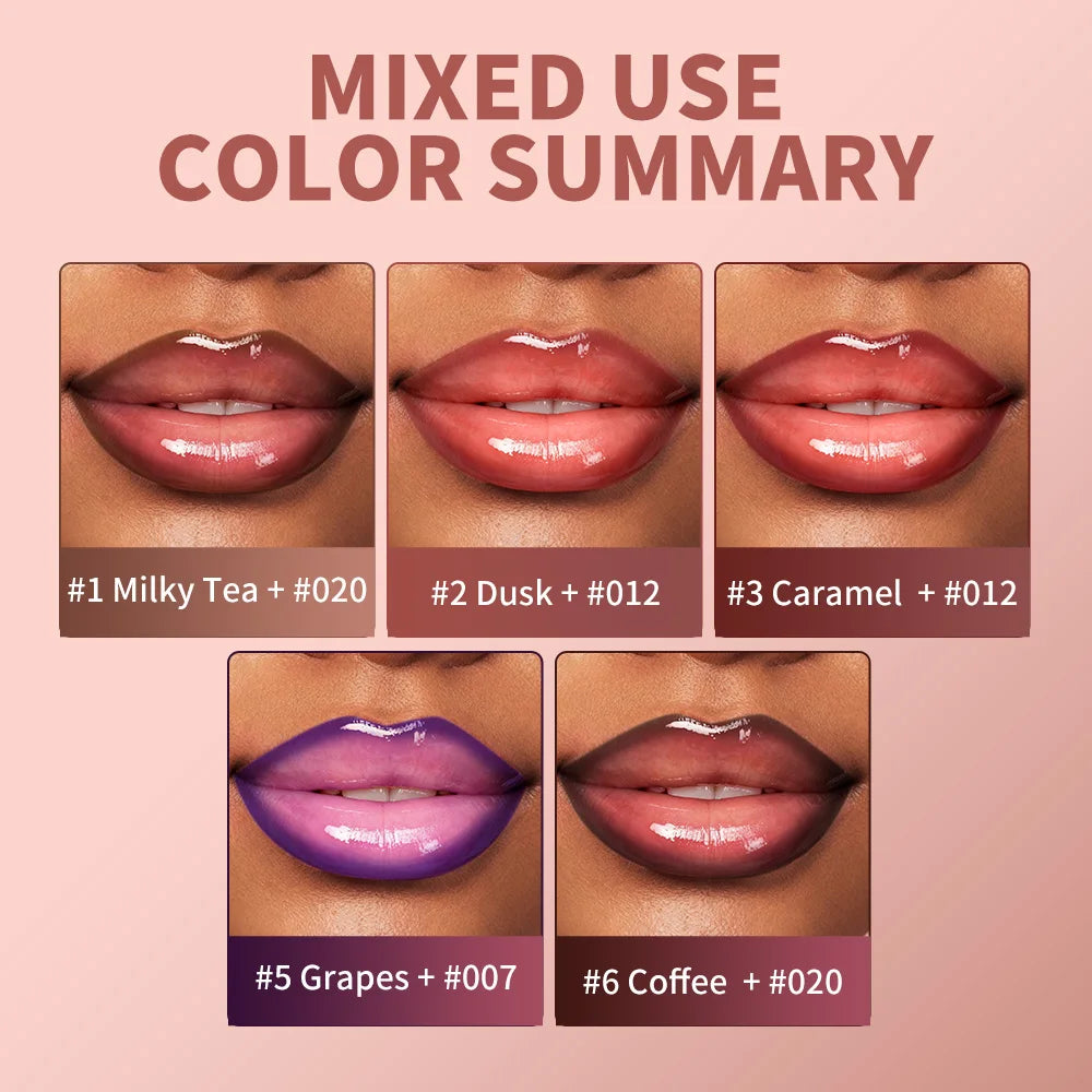Lip Liner & Lip Gloss Set Shiny Long Lasting Moisturizing Lip Makeup