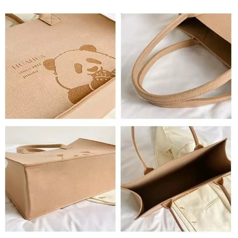 Flower Handbag Felt Large Shoulder Bag