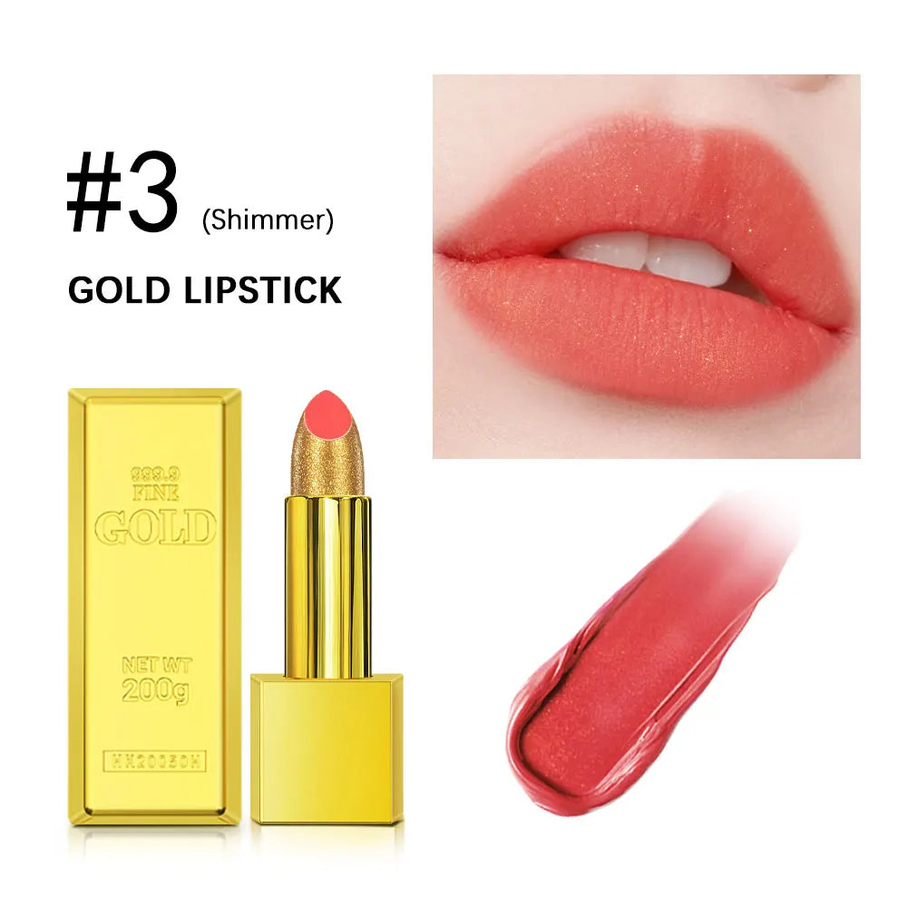 Hallowmas High-pigmented Gold Lipstick Shiny Metallic Matte