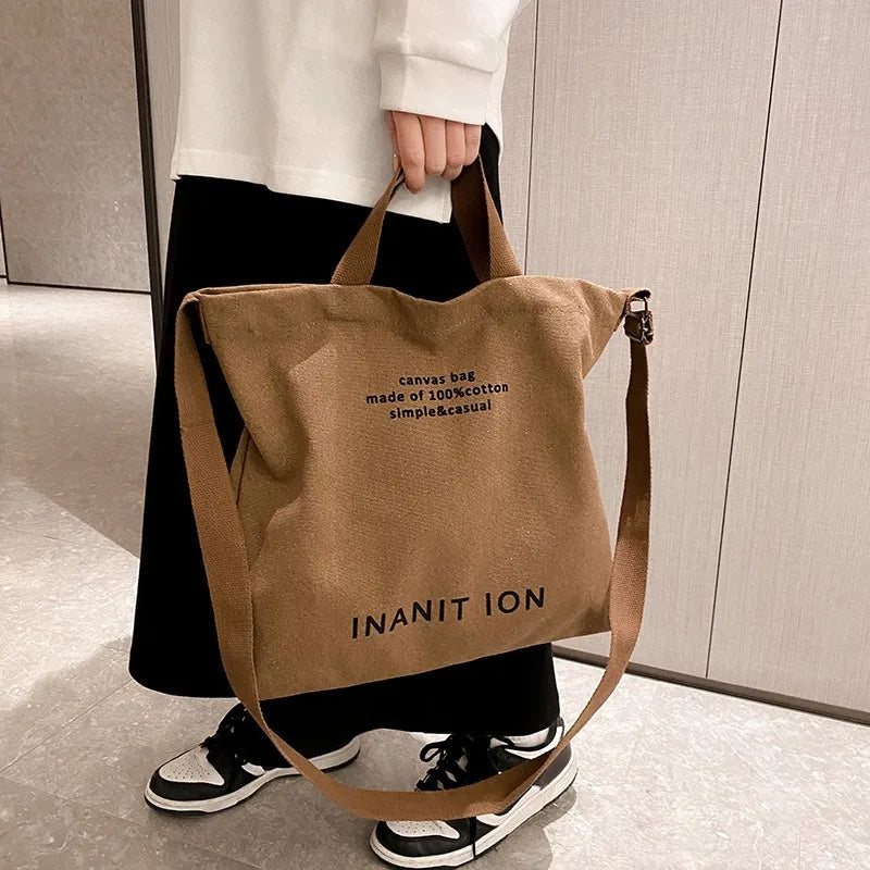 Japanese canvas washed thickened handbags large-capacity bags