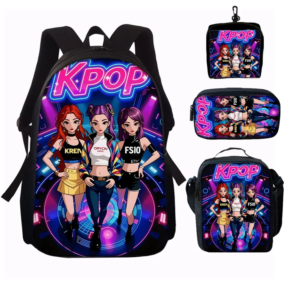 1-5pcs K-POP Group Print Backpack Set Lightweight Daily Large Capacity